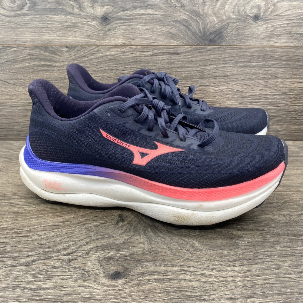 Mizuno Wave Sky 09 Running Shoes Womens 10 Navy Purple Coral J1GD250221